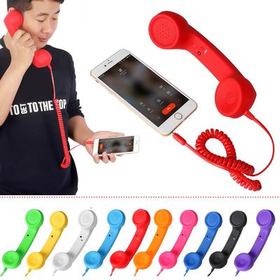 3.5mm Classic Comfort Retro Phone Handset Speaker Phone Call Mic Receiver For IPhone Android Phones, 7 Colors