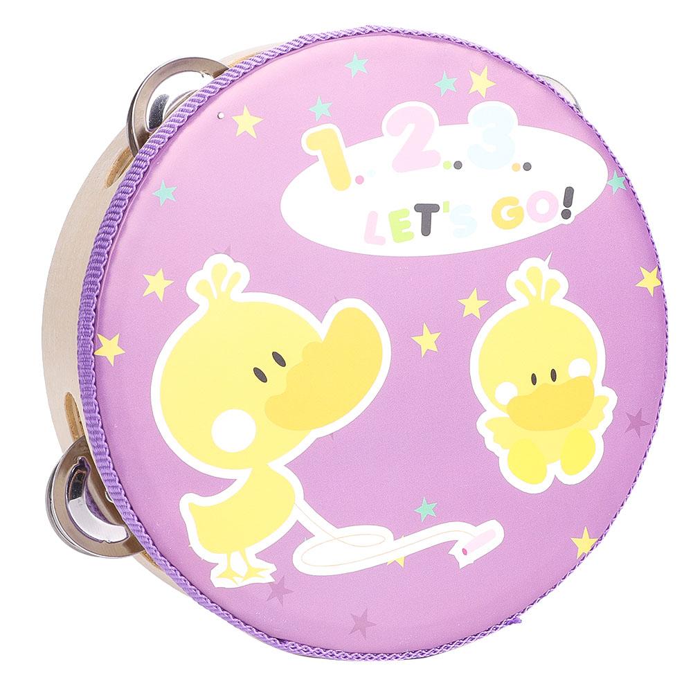 15cm Wooden Handheld Tambourine Hand Drum Bell Musical Percussion Instrument Toy Gift(2#)