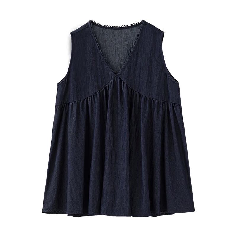 Chuyu Women's 2026 Summer Sleeveless Pleated Babydoll Blouse
