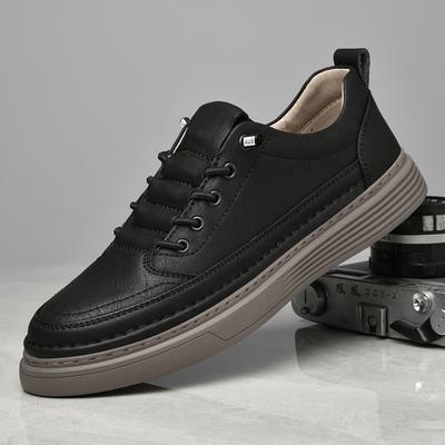 Fashion Spring Genuine Leather Mens Sneakers Men Casual Shoes High Quality Male Comfortable Skate Footwear Lace-Up Men's Outdoors Shoes