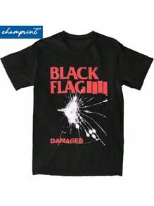 Unisex T-shirt Black Flag Damaged T-Shirts Men Women Casual Pure Cotton Tee Shirt Round Neck Short Sve T Shirts New Arrival Clothes