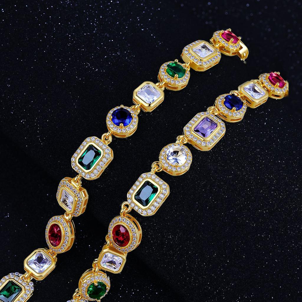 Hip Hop Men'S Cuban Chain Necklace Cool Domineering Color Peach Heart Rhinestone Neck Chain Collarbone Chain