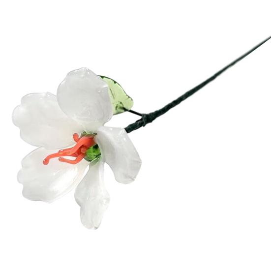 Ručně foukaná skleněná květinová dekorace s drátěným stonkem, ručně vyráběná figurka s barevnou glazurou, květinová váza, ozdoba do domácího obývacího pokoje, na kancelářský stůl