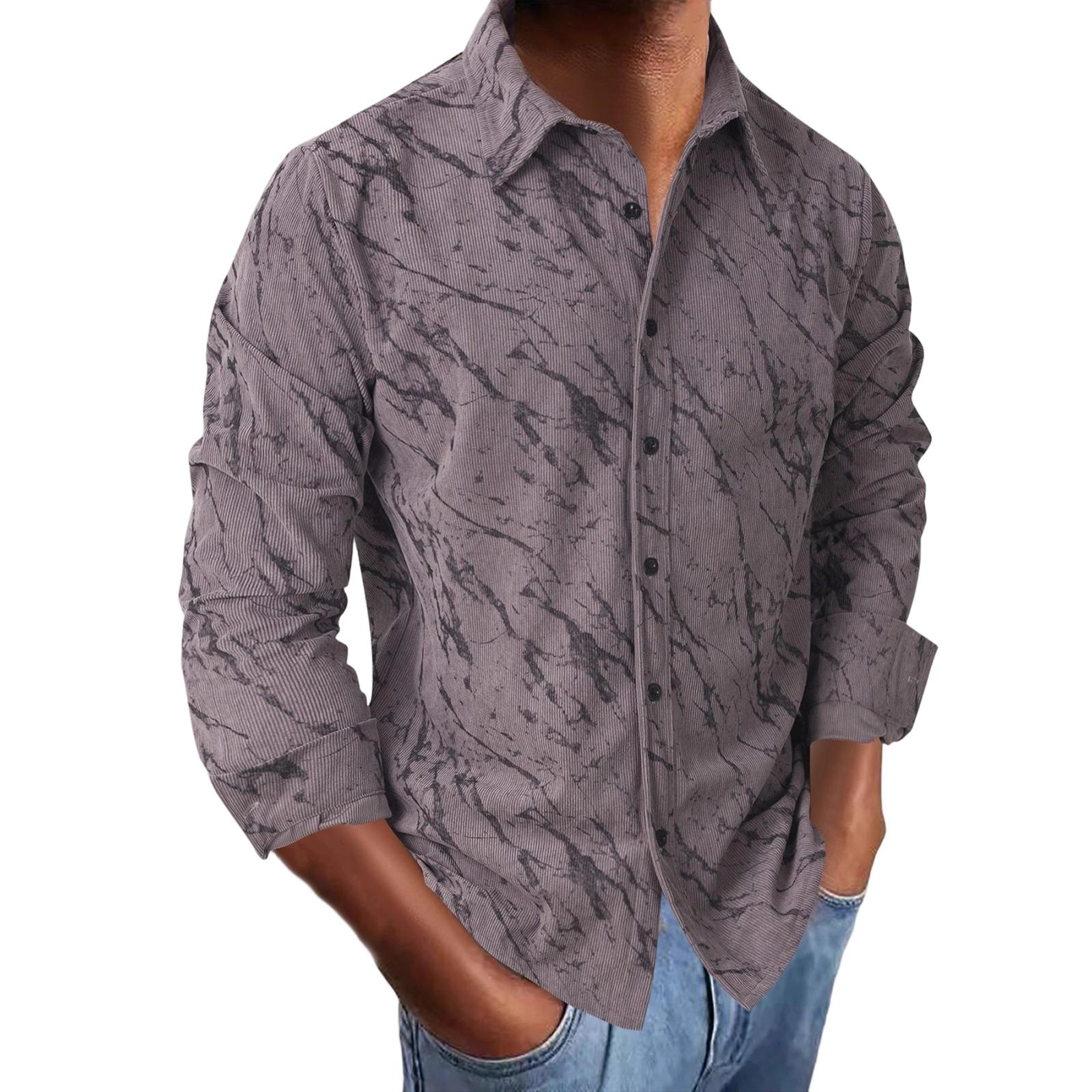 

Мужская Большие Новости Узор Самосовершенствование Воротник-стойка Длинные рукава Рубашка XL