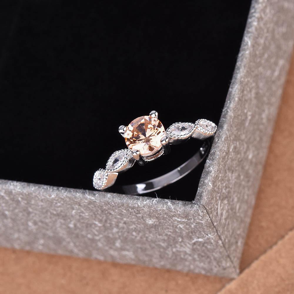 Luxury Blue Topaz and Diamond Ring for Women Stylish Red Gemstone Jewelry