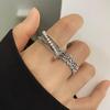 Women's Retro Punk Adjustable Cross Bead Ring