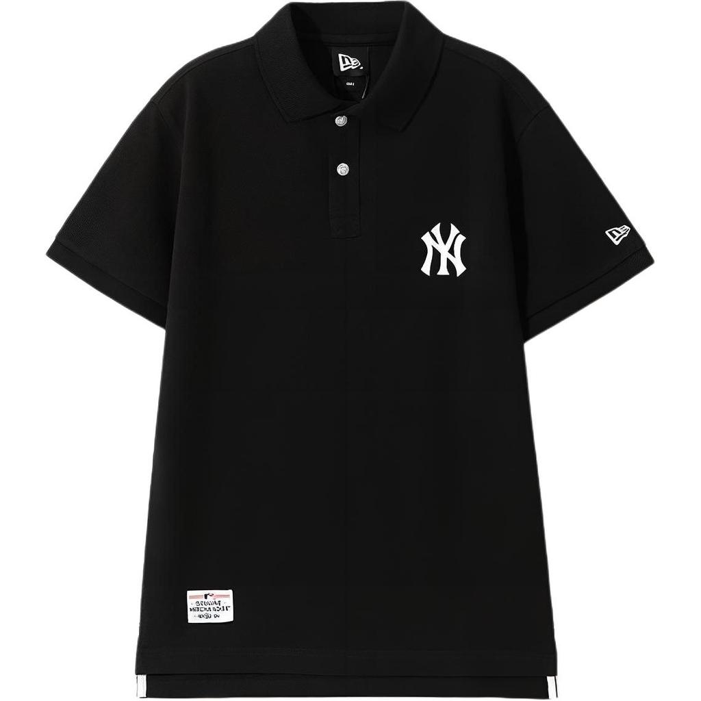 New Era MLB New York Yankees Logo Casual Comfortable Short Sleeve American Polo Shirt Unisex Polo Shirts Black 12848783
