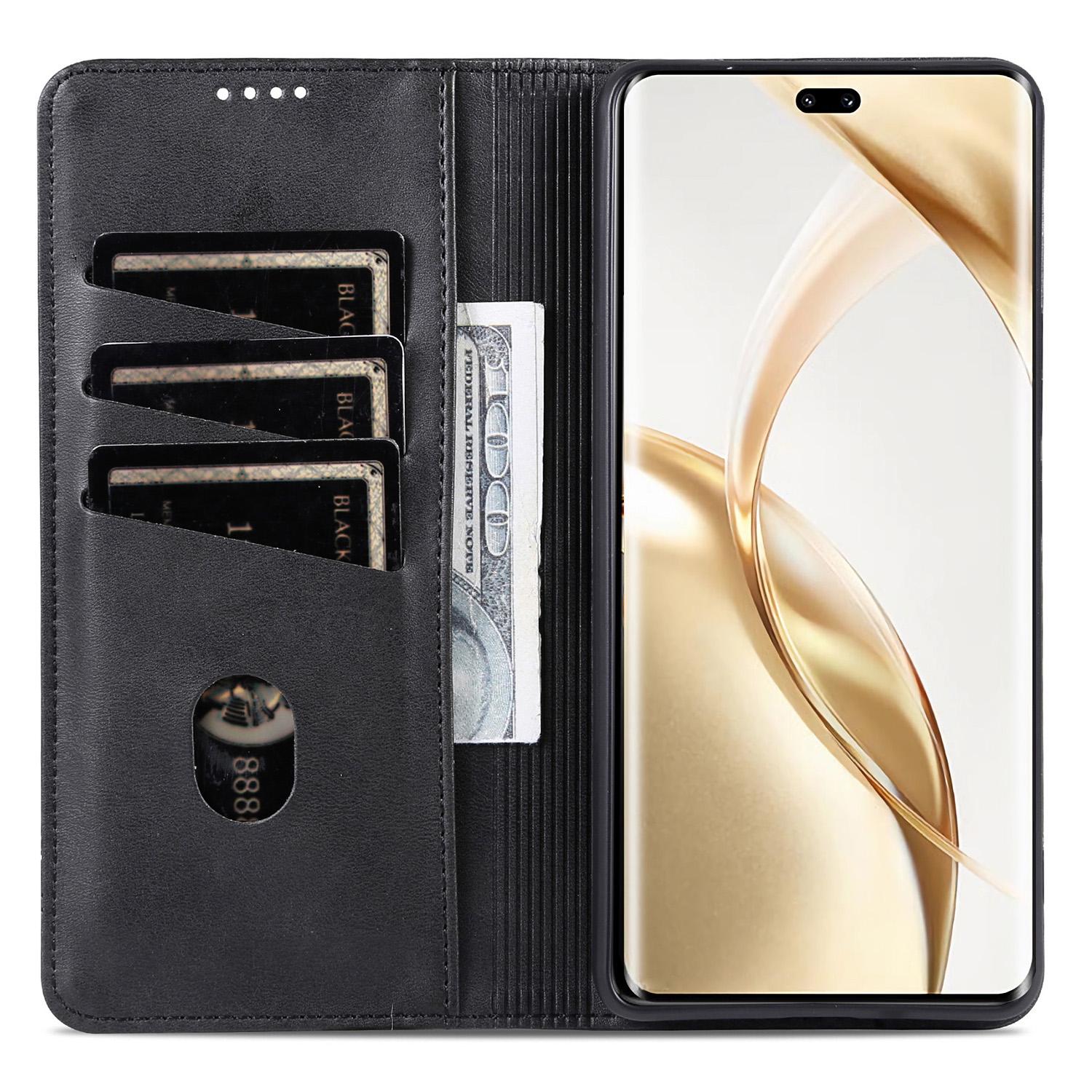 

AZNS For Honor 200 5G Case Leather Phone Cover Magnetic Flip Closure Black