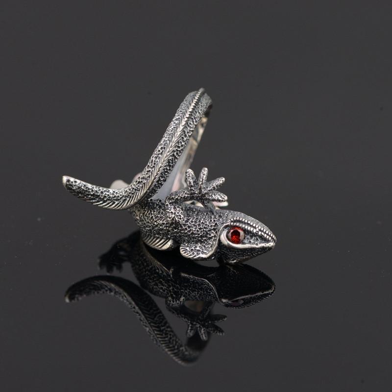 Buyee   Copper Male Unique Ring Finger Cute Lizard Animal Open Ring For Men Fashion Fine Jewelry Circle Gift