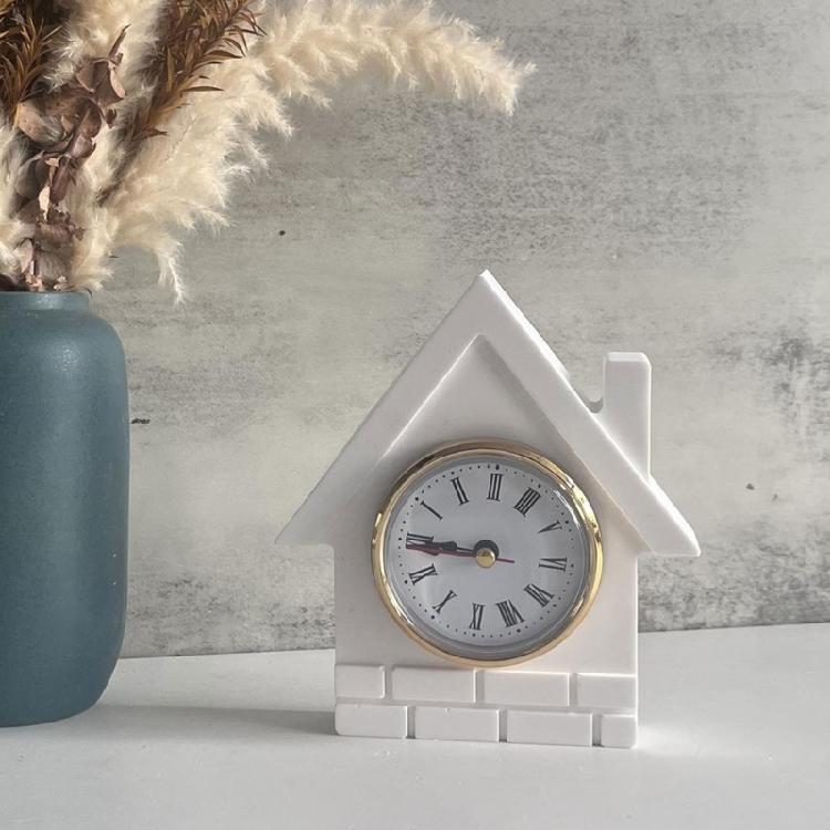 Ornament Mould Flexible Silicone Mold for Office Decoration Miniature Clock Shaped Desktop Embellishment Making Molds
