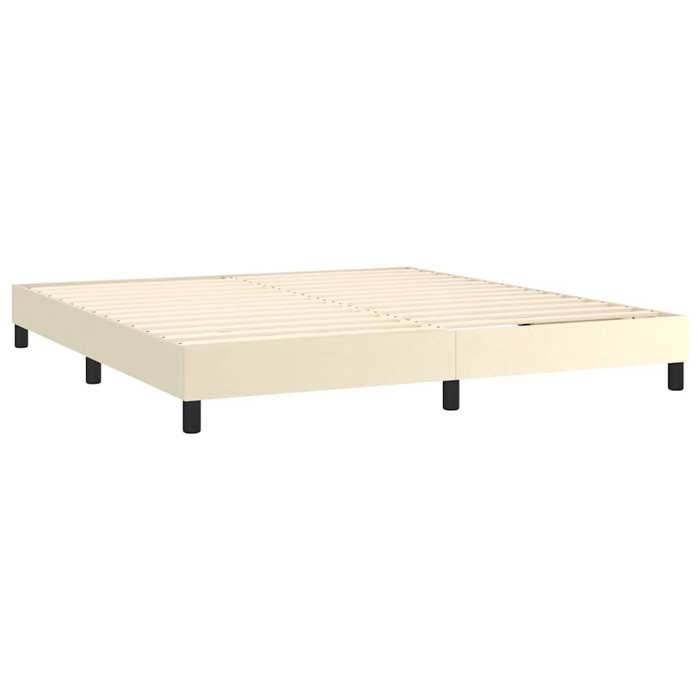 Maison Exclusive - Sommier à lattes de lit avec matelas Crème 160x200cm Similicuir