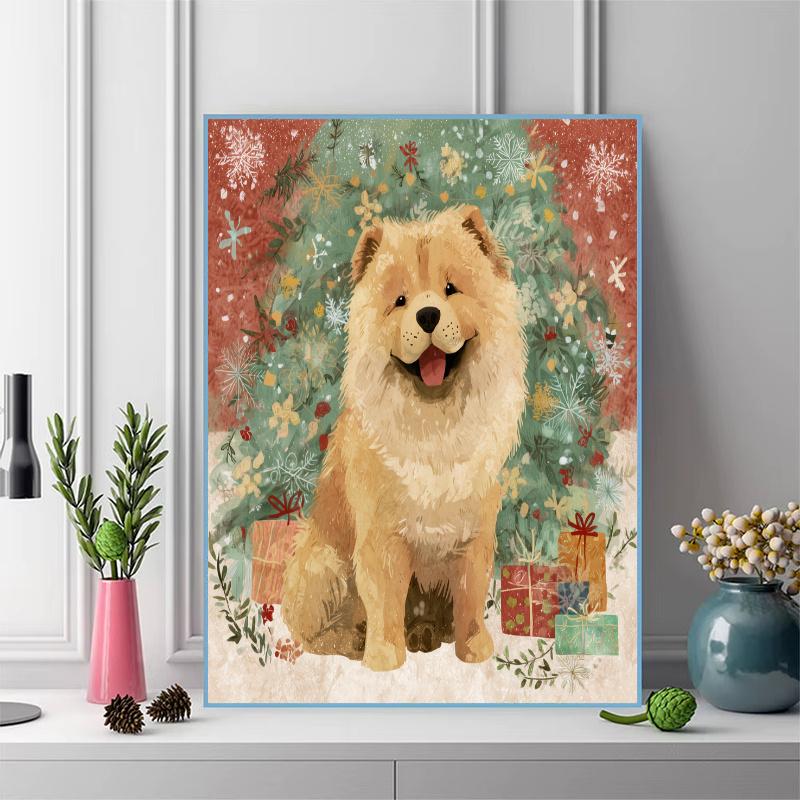 Chow Chow Pattern 3pcs 100% Round Full Drill 5D DIY Diamond Painting Embroidery Cross Stitch Rhinestone Décor