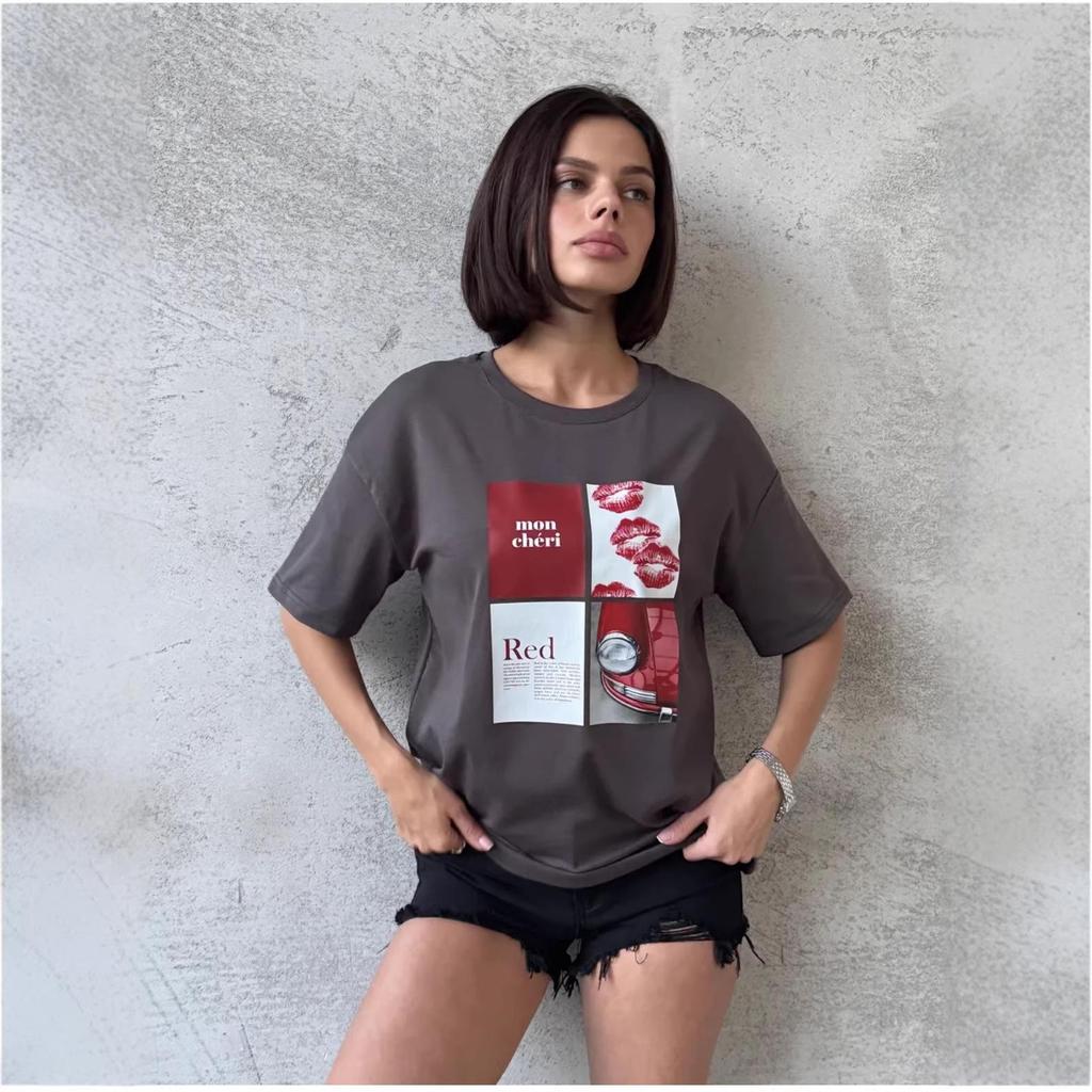 Women's Casual Summer Letter Print Short Sleeve Top - Lazy Style, Versatile Design