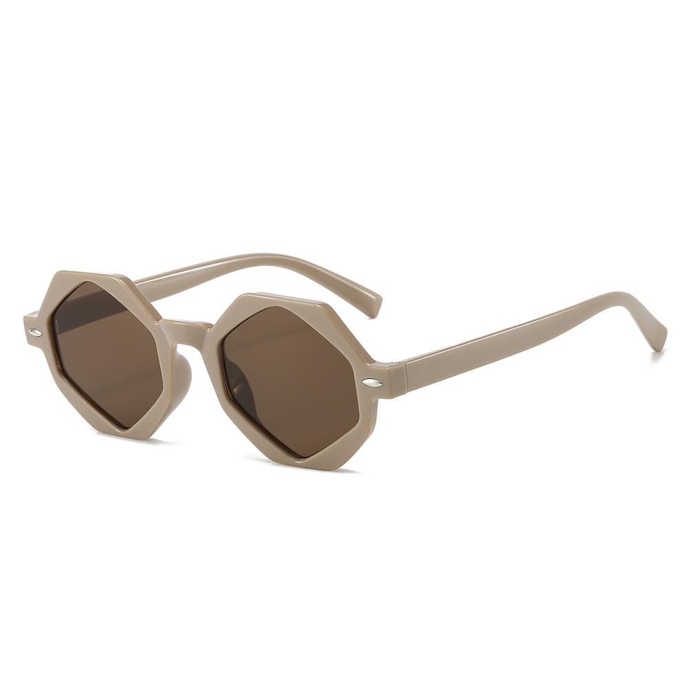 Polygon Sunglasses: European-American Angled Fashion, Color-Block, Casual Women's Style