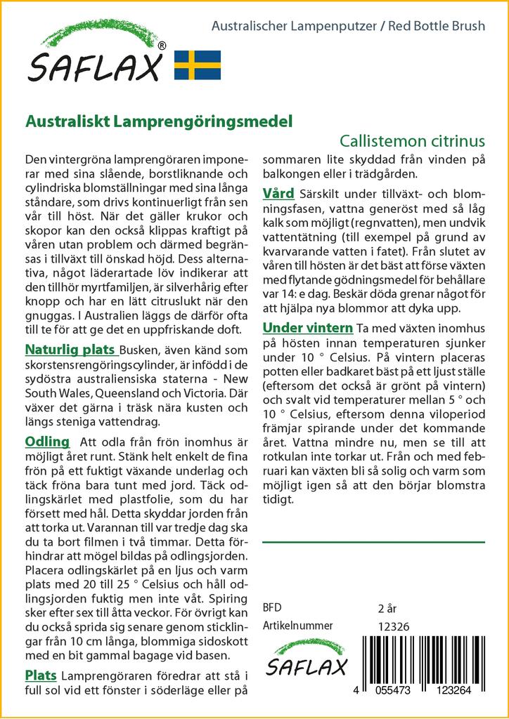 SAFLAX Red Bottle Brush - 400 Seeds - Callistemon Citrinus