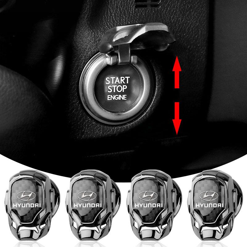 1Pcs Car One-Click Start Buttons Protective Cover Decoration For Hyundai Tucson Solaris I30 Creta IX35 I40 IX20 Veloster
