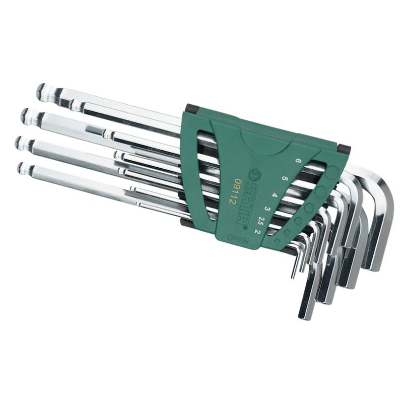 SATA 9112 10-Piece Metric Long Ball End Hex Key Set