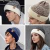 New Unisex Two-Tone Winter Hats Add Fur Lined Men And Women Fashion Warm Beanie Cap Casual Winter Knitted Hats
