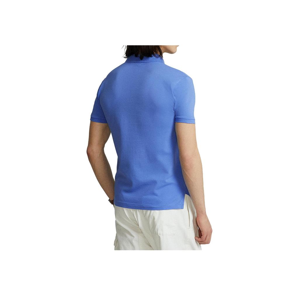 Polo Ralph Lauren Solid Color Small Pony Embroidered Slim Fit Short Sleeve Polo Shirt Men Tops Blue 710541705-201