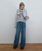Kasel Multi Stripe Polo Knit, Melange Gray