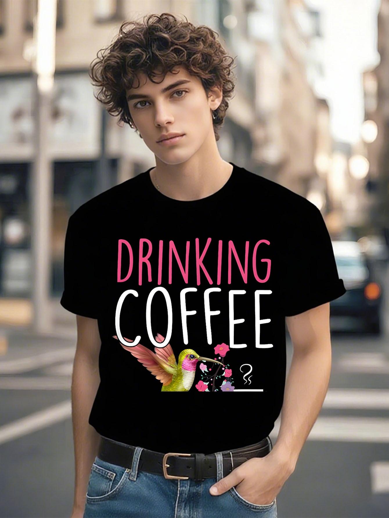 Funny Tshirt Funny Coffee Lover Graphic Tshirt - Drinking... L