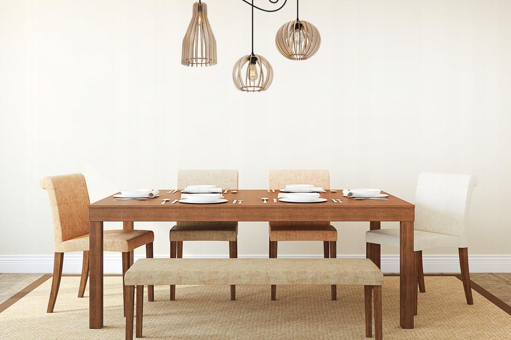 MODERN WOODEN CEILING HANGING LAMP MIX LED