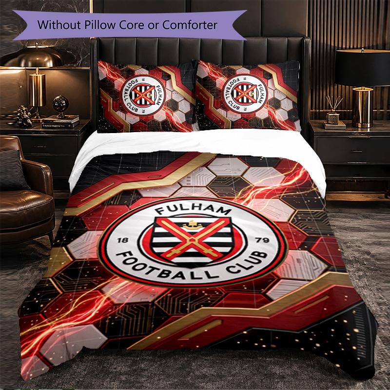 Set Biancheria da Letto Fulham Football 3 Pezzi Morbido Set Copripiumino con Federe Set Decorazione Camera da Letto per la Casa
