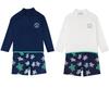 Boys' Long Sleeve Sun Protection Swimsuit Set - Quick Dry Jellyfish Design