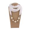 Ladies' Ethnic Style Scarf Accessory, Gorgeous Bead Ring Design, Necklace Scarf Two In One Fashion Accessory