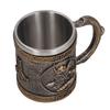 Stainless Steel Liner Mug Hand Painted Decorative Retro Medieval Resin Mug Beer Cup for Home Bar
