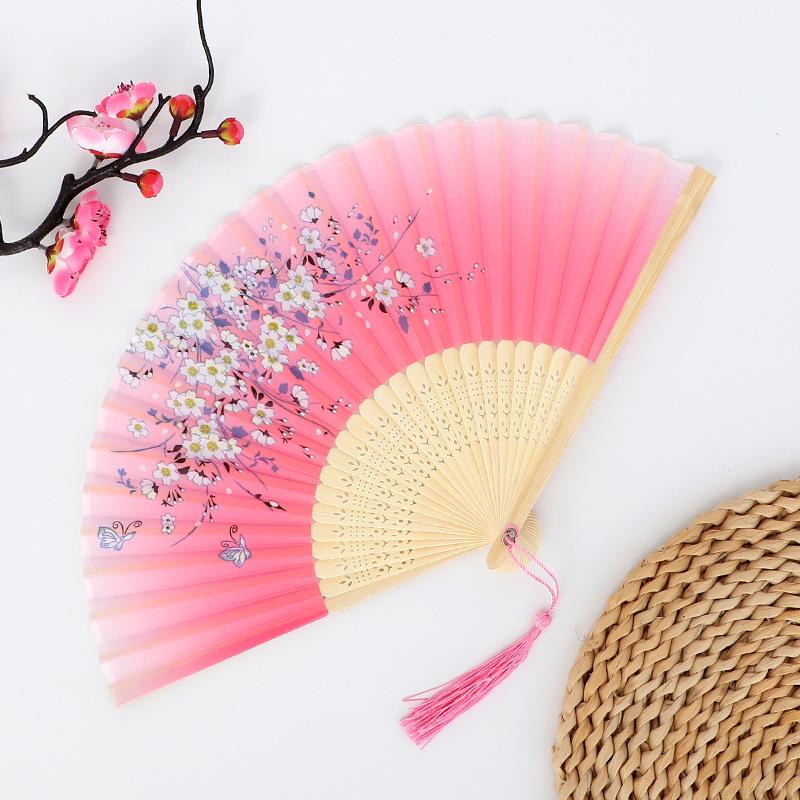 Hanfu skládací vějíř pro ženy inspirovaný japonským a čínským stylem – Scénický tanec bambusový styl