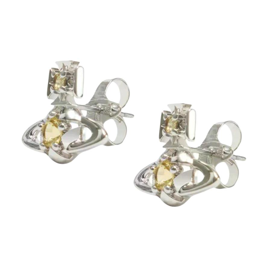 Vivienne Westwood Sphere Design Brass Earrings Women earrings Silver 6201037C02P582P582 Basic Packaging-Dust Bag+Box