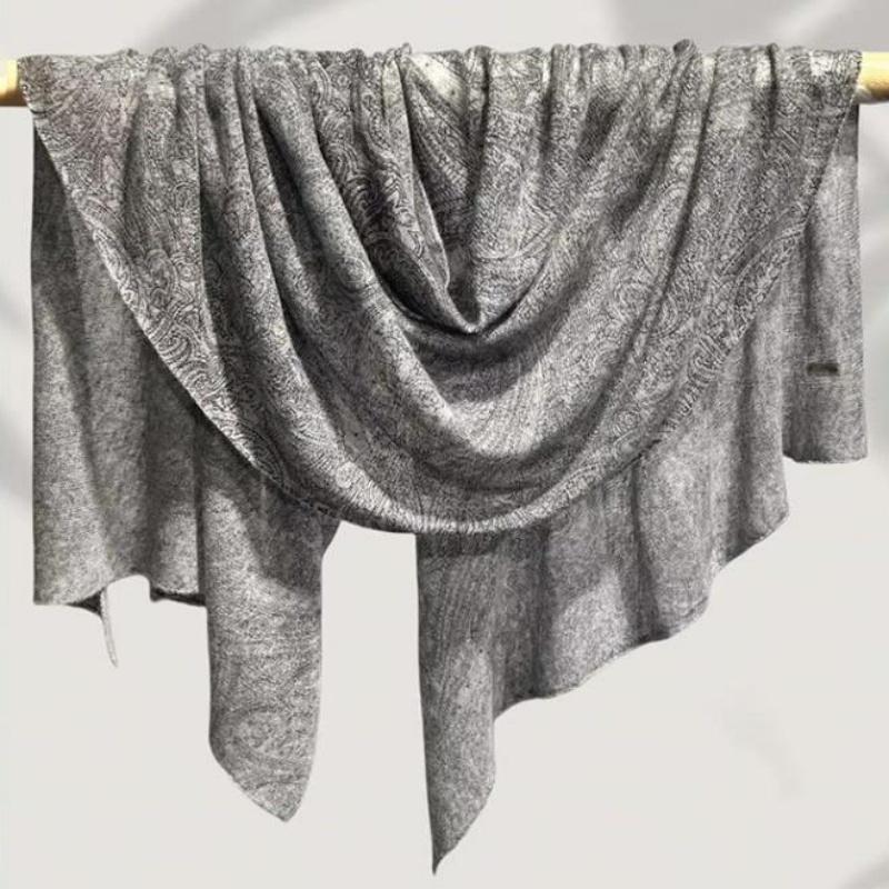 100% Cashmere 70x180cm Print Wrap Scarf Women Lightweight Breathable Knitted Pashmina Shawl Travel Cape Foulard All-Season Chic Layering