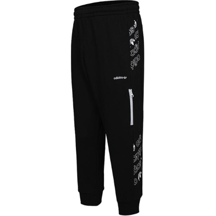 Adidas Originals Graphics 3/4 Op Letter Print Mid-Rise Tapered Knit Sports Pants Men Bottoms Black DN8029