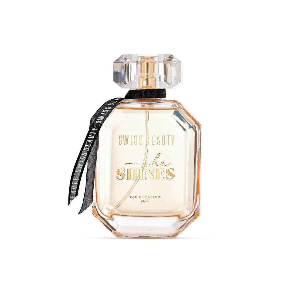 Swiss Beauty She Shines EDP | Long-Lasting | Ideal For Gifting | Everyday Wear | Top Note: Neroli | Middle Note: Jasmine | Base Note: Musk | 100ml