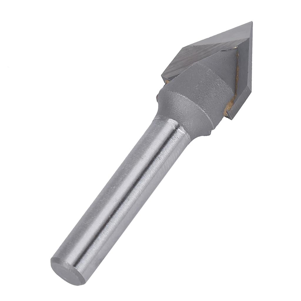 Router Bit 60 Degrees V Type 45# Carbon Steel 6mm Shank with Alloy Head Woodworking Tool(60 Degrees