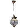 Spherical Shaped Glass Hanging Lamp for Living & Home Decoration Turkish Lamp (Multicolour, Bulb Not Included)