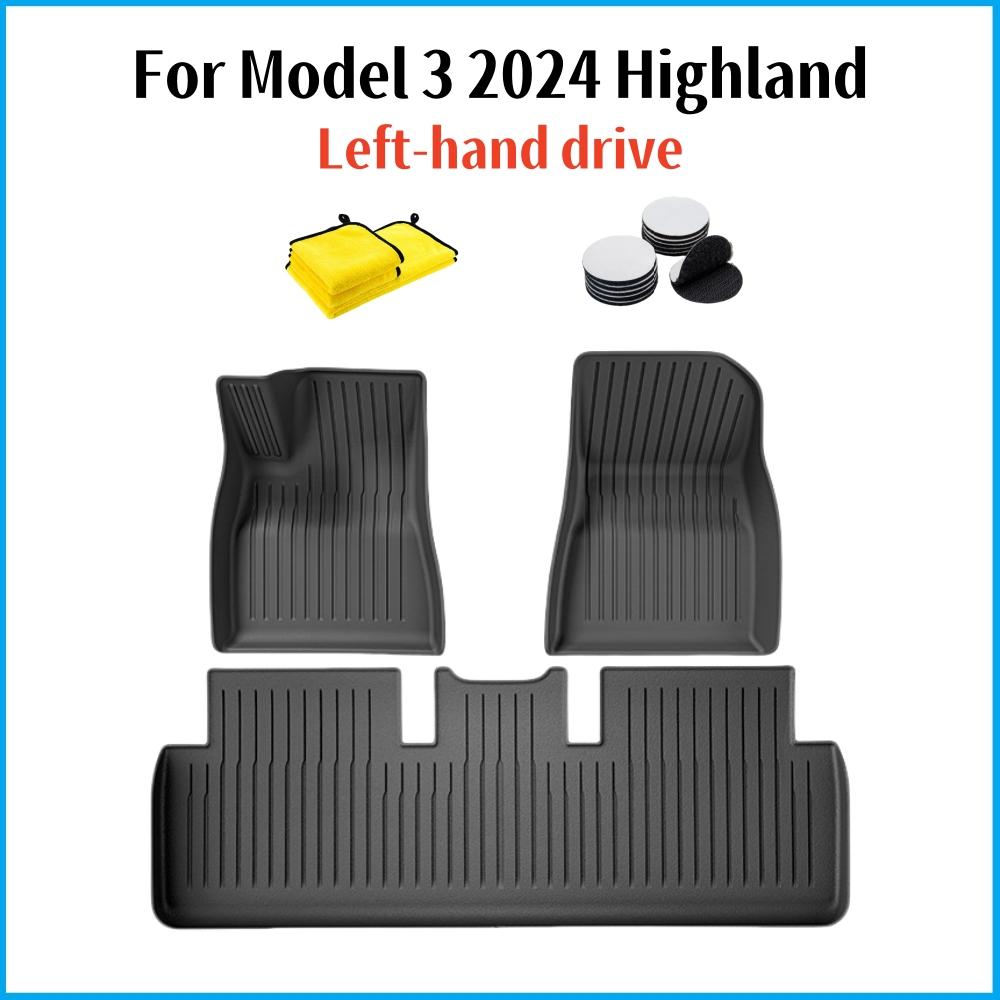 New TPE Floor Mat For Tesla Model 3 Highland 2025 Floor Carpet Protective Pad Waterproof TPE Front Rear Trunk Mat Floor Liners