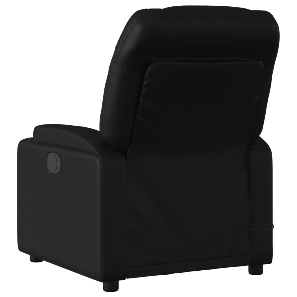 Massage Relax Chair Artificial Leather Black