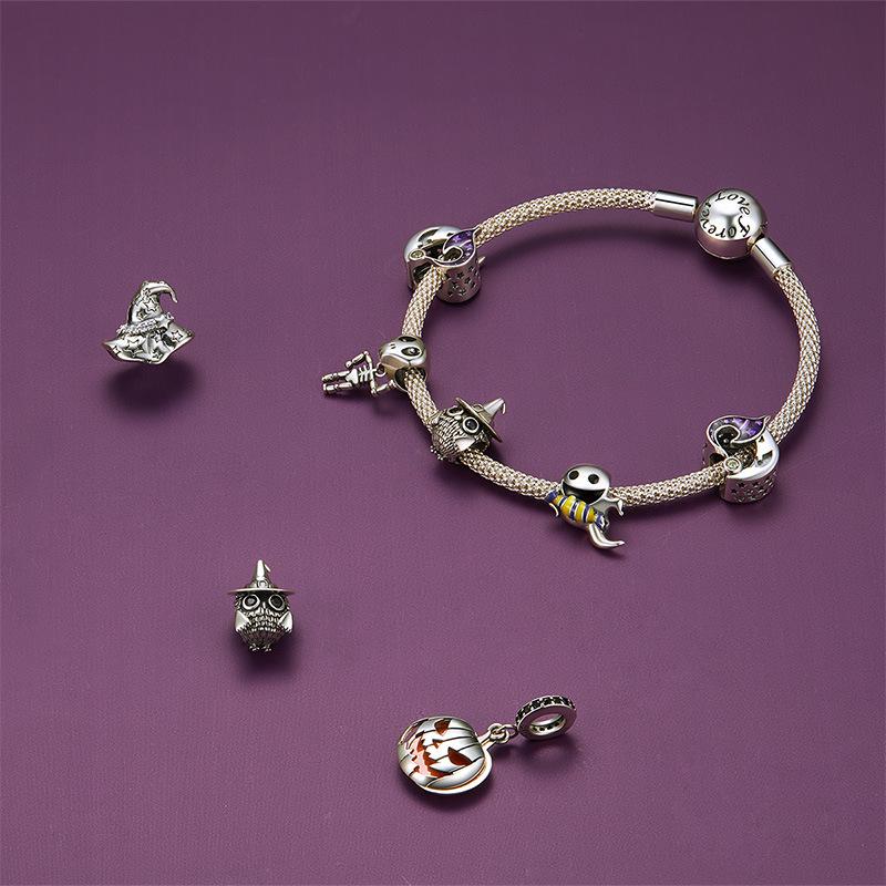 Halloween S925 Silver Beads Collection Picture, Evil Moon Pumpkin Skull Jewelry Accessories
