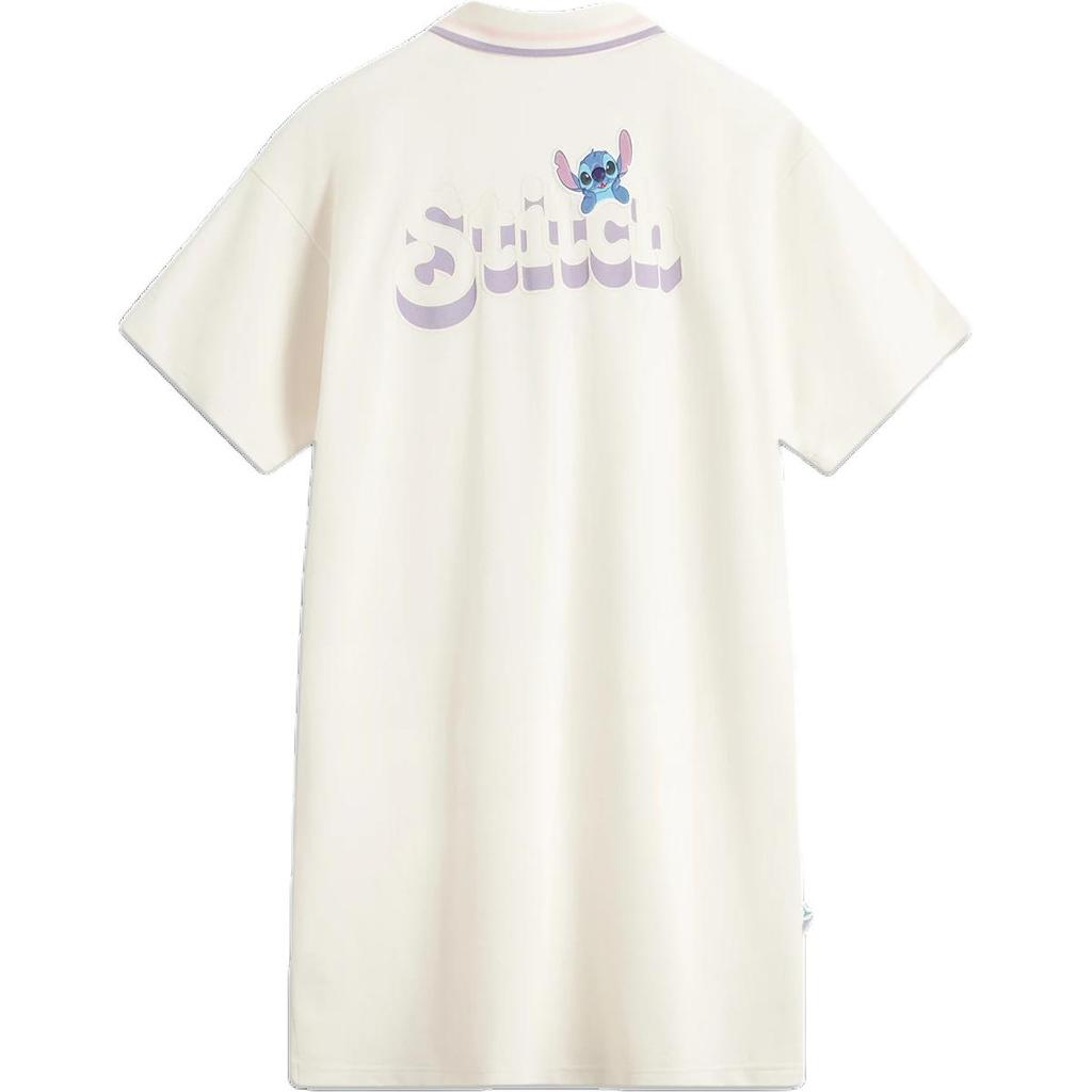 Li Ning X Disney Samarbeid Stitch Serien Tegneserie Bokstav Komfortabel Pustende Allsidig Casual Sport Kort Ermet Kjole Damekjole ASKU068-5