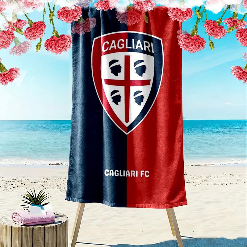 Asciugamano da Spiaggia Stampa Cagliari FC, Asciugamano Grande Morbido ad Asciugatura Rapida per Spiaggia Campeggio Nuoto
