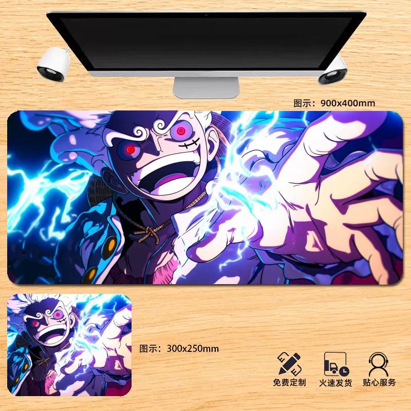Japanese Anime ONE PIECE Leather Mouse Pad Oversized Boys Animation E-sports Game Keyboard Pad Monkey D. Luffy Computer Desk Pad Non-slip Mouse Pad