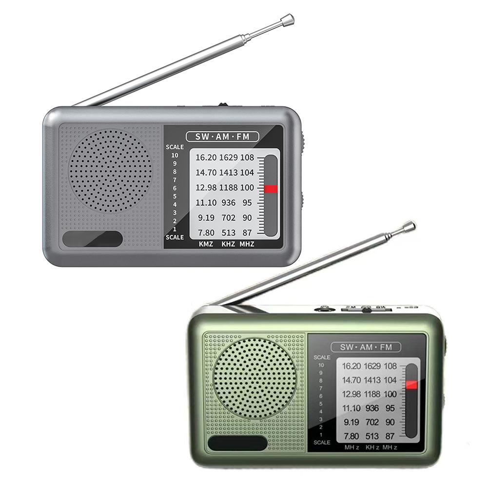 Outdoor Radio SW/AM/FM Stereo Digital Radio Battery Operated Telescopic Antenna Full Band Radio Receiver with Speaker 3.5mm Jack