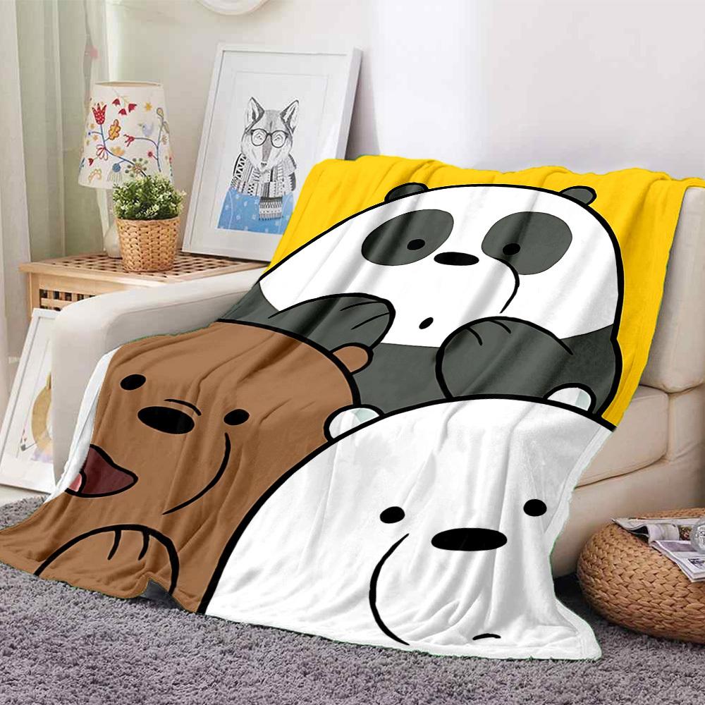 1pc We Bare Bears Flannel Throw Blanket Lightweight Soft Warm All Season Blanket for Sofa, Bed, Travel,L1028101