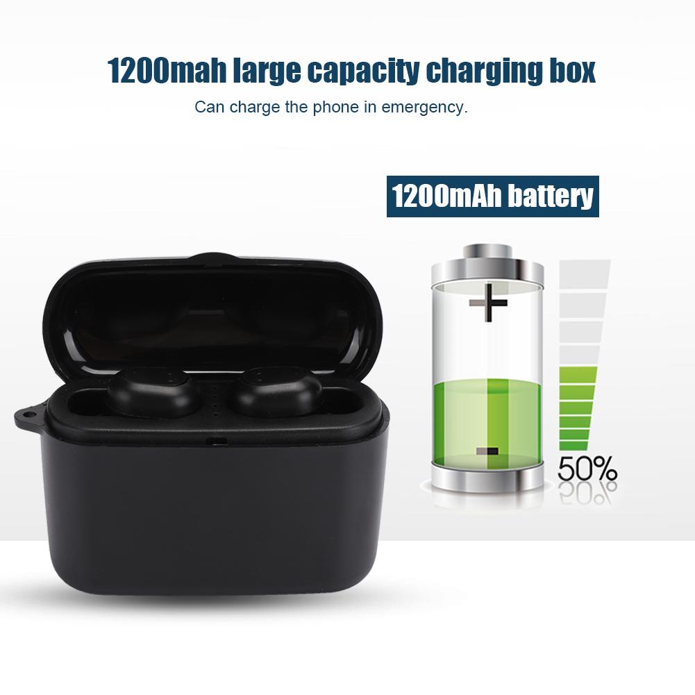 M8 Intelligent Voice Reminder Cordless Bluetooth Sports Headset with 1200 MAh Charging Box