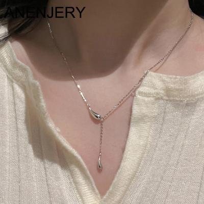 Wassertropfen-Quasten-Halskette für Damen, Modeschmuck, Anhänger, Schlüsselbeinkette, Mädchengeschenk