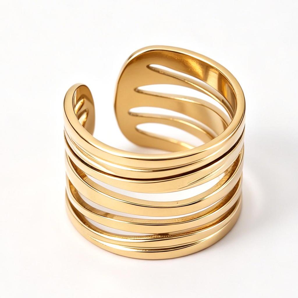 European and American Style Titanium Steel Wide Band Ring