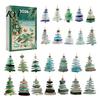 Beach Style Holiday Decor 2026 Sea Glass Christmas Countdown Calendar Blind Box, 24Pcs Coastal Theme Ornaments Acrylic Tree Hanging Ornaments,