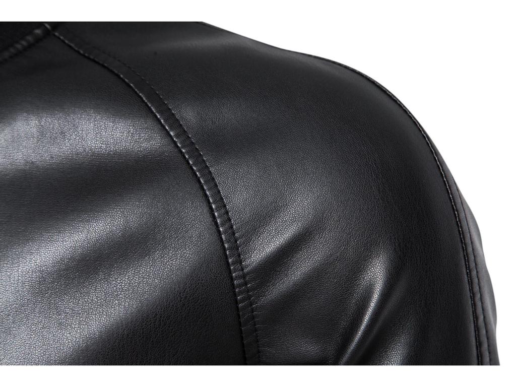 Men's PU Leather Jacket with Stand Collar - Korean Style for Autumn/Winter Casual Wear